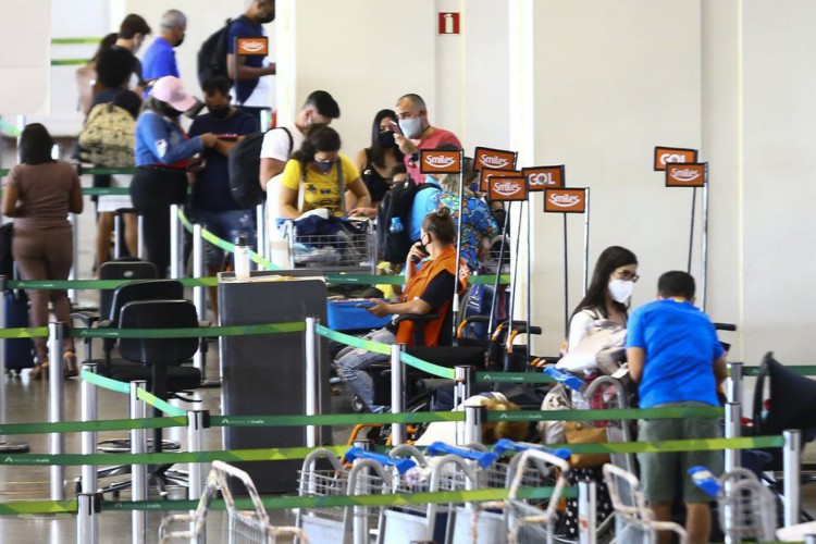 MovimentaÃ§Ã£o de passageiros no Aeroporto Internacional de BrasÃ­lia.