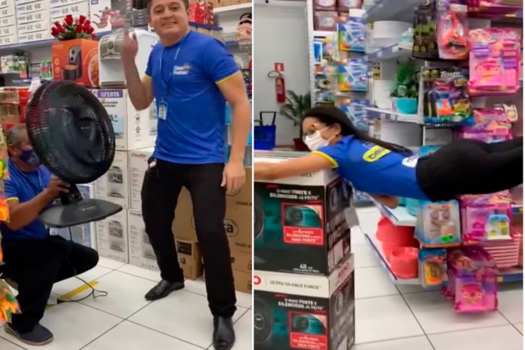Propaganda de ventilador que simula mulher sendo levada pelo vento faz sucesso na web