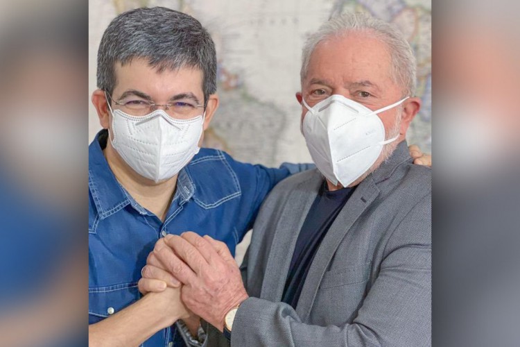 Lula e Randolfe Rodrigues, em foto antes da campanha