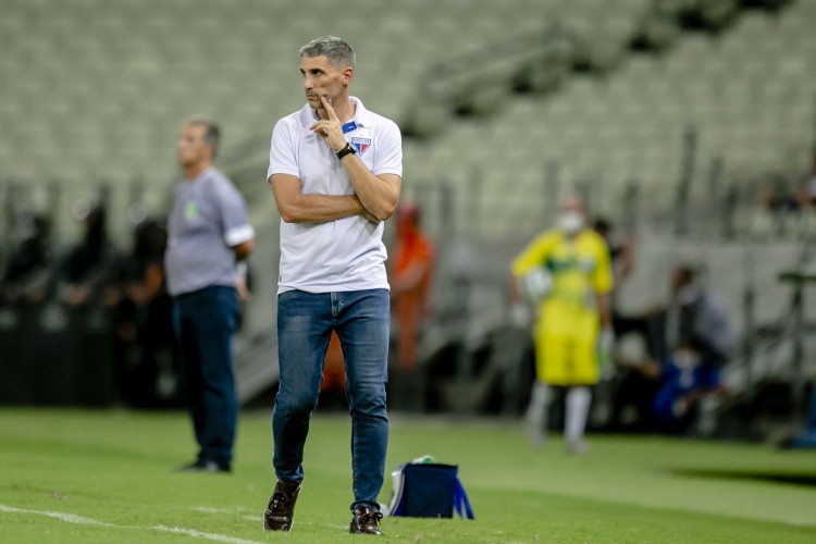 FORTALEZA, CE, BRASIL, 02-02.2022: Juan Pablo Vojvoda. Floresta x Fortaleza, pela Copa do Nordeste, na Arena Castelão. em epoca de COVID-19. (Foto:Aurelio Alves/ Jornal O POVO)