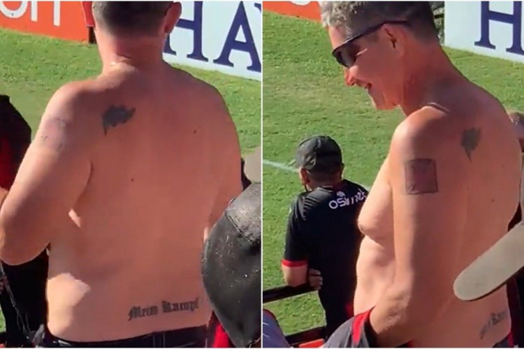 Cruz de Ferro e Mein Kampf: homem com tatuagens nazistas &eacute; expulso de arquibancada por torcedores do Brasil de Pelotas