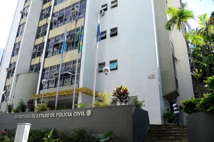 Fachada da Secretaria de Estado da Polícia Civil, no centro do Rio de Janeiro