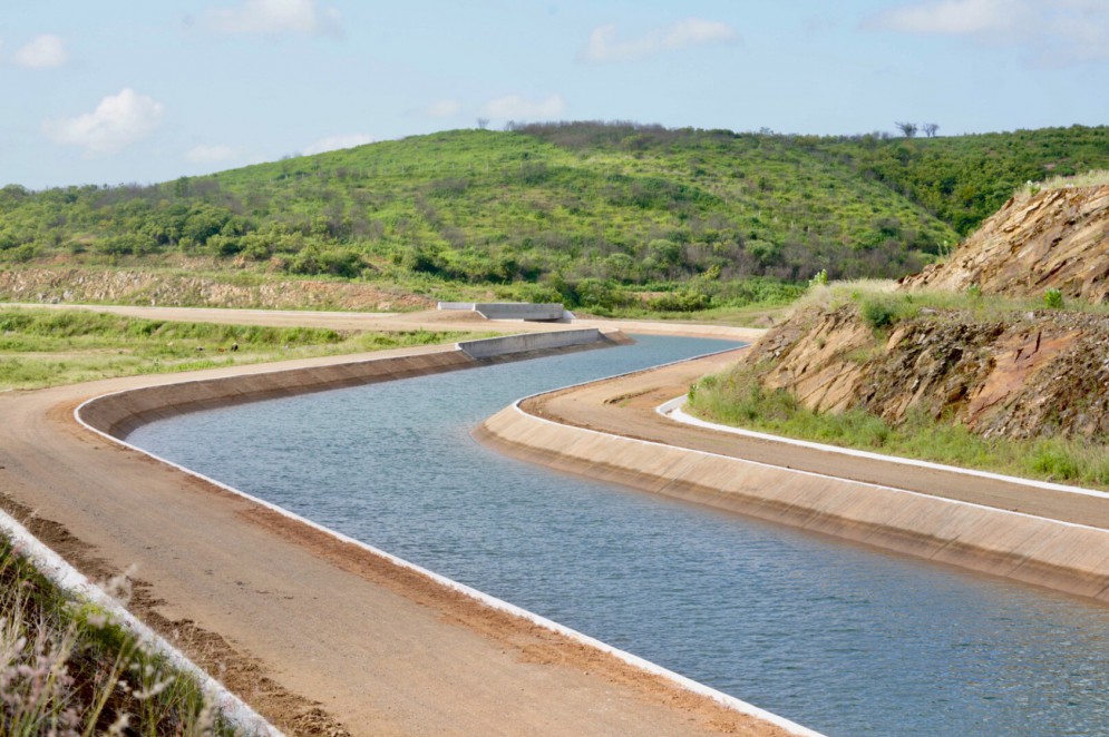 Trecho com águas do Rio São Francisco entre os municípios de Jati e Barbalha(Foto: Carlos Gibaja/Governo do Ceará)