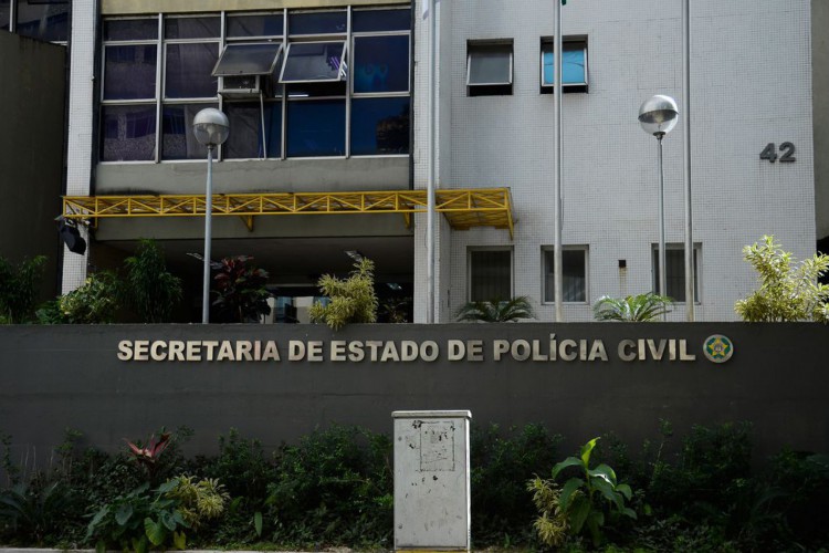 Fachada da Secretaria de Estado da Polícia Civil, no centro do Rio de Janeiro