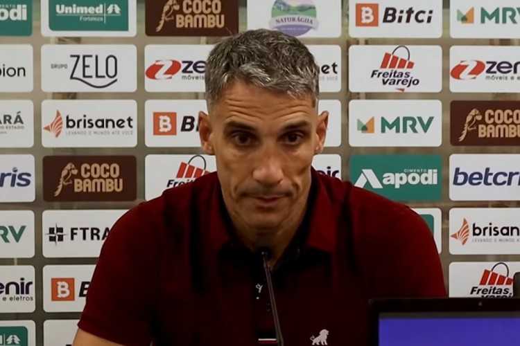 O técnico Juan Pablo Vojvoda concedeu entrevista coletiva após a vitória do Fortaleza por 1 a 0 contra o Ferroviário, válido pelo jogo de ida da semifinal do Cearense 
