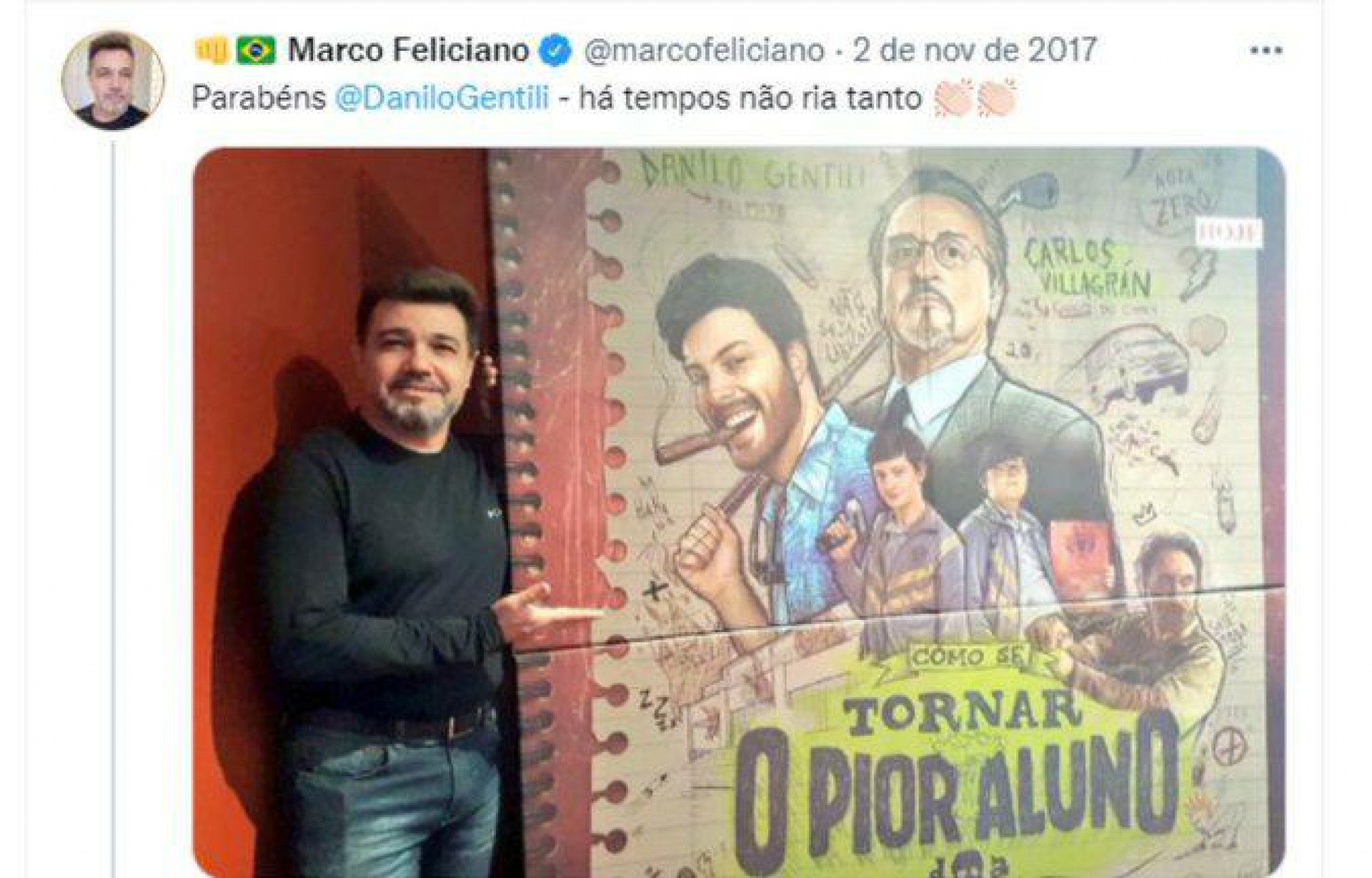 Feliciano apagou postagem em que elogiava filme polêmica