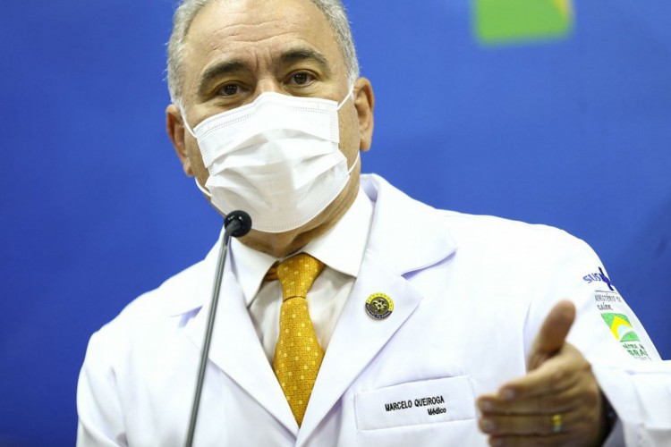 O ministro da Saúde, Marcelo Queiroga, durante anúncio de ações para o cuidado às pessoas com condições pós-covid-19.