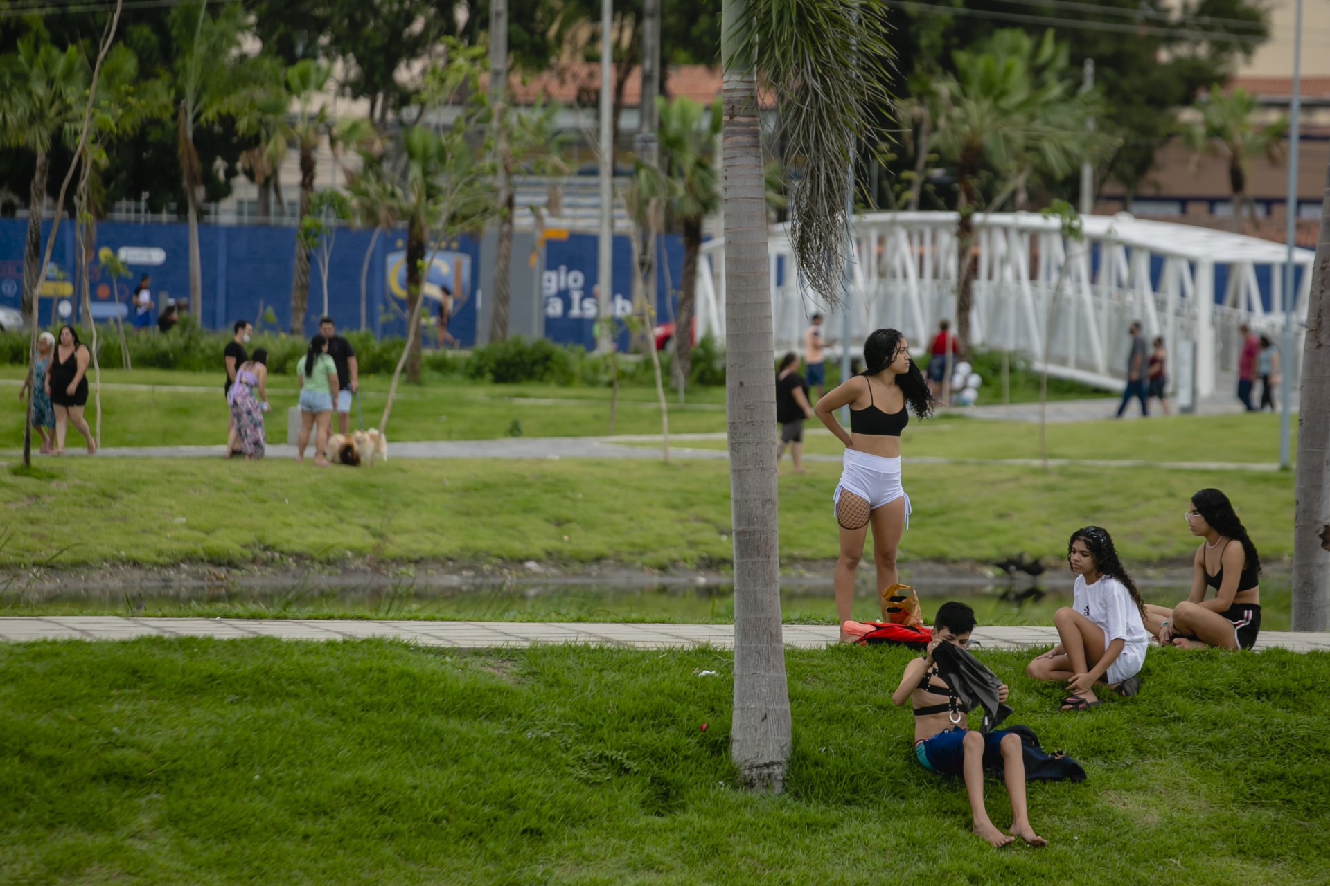 Movimentação no  Parque Rachel de Queiroz na tarde deste domingo, 20 (Foto: Aurelio Alves)