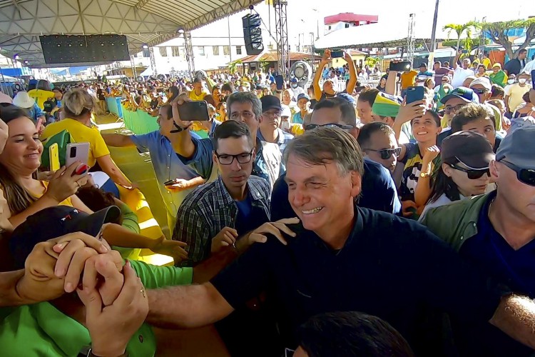 Presidente Jair Bolsonaro (PL) chega a evento em Quixad&aacute;