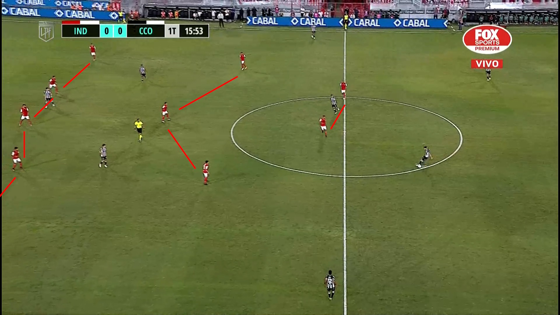 Com três zagueiros, esta é a formação do Independiente quando está sem a bola 