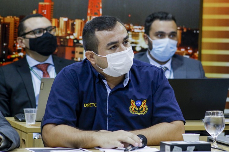 FORTALEZA, CE, BRASIL, 05.04.2022: CPI do Motim ouviu hoje a primeira testemunha, policial e presidente da APS, Cleyber Barbosa Araújo, na Assembleia Legislativa (Foto:Thais Mesquita/OPOVO)(Foto: Thais Mesquita)