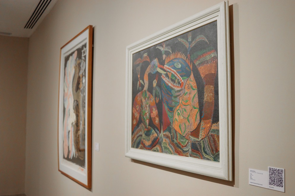Exposição "Quilombo Cearense", em cartaz no Museu de Arte Contemporânea do Dragão do Mar, traz obras de artistas não-brancos do acervo da instituição. Na foto, em destaque, quadro de Chico da Silva 