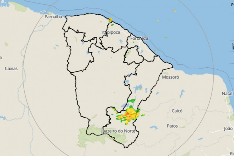 Chuvas no Ceará se concentraram no Sudeste do Estado na madrugada desta quinta-feira, 28
