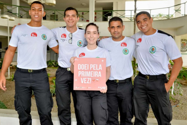 Campanha de doação de sangue e cadastro no banco nacional de medula óssea é promovida para incentivar alunos e colaboradores da Academia Estadual de Segurança Pública do Ceará (Aesp)