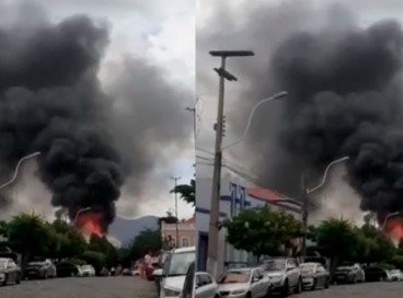 Incêndio na sede da Câmara Municipal de Sobral começou por volta do meio-dia deste domingo, 15/05/2022 