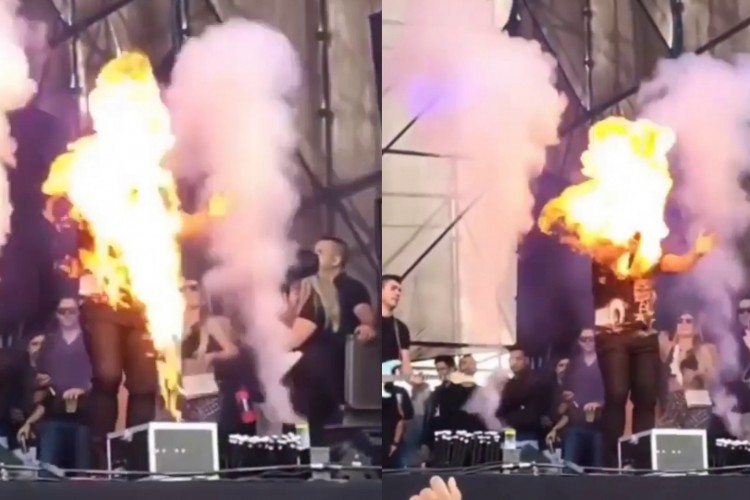 Imagens mostram cantor Xand Avião sendo atingido por fogo em acidente durante show em São Paulo