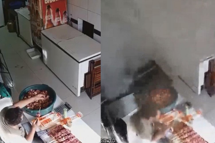 Alberto de Lima, de 52 anos, foi atingido por um blindex no momento da explosão, mas não ficou ferido