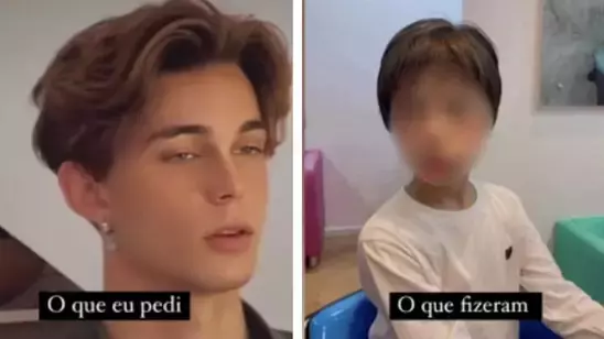 A criança não cortava o cabelo há quatro anos. A mãe disse que iria processar o salão de beleza pelo corte mal feito no filho