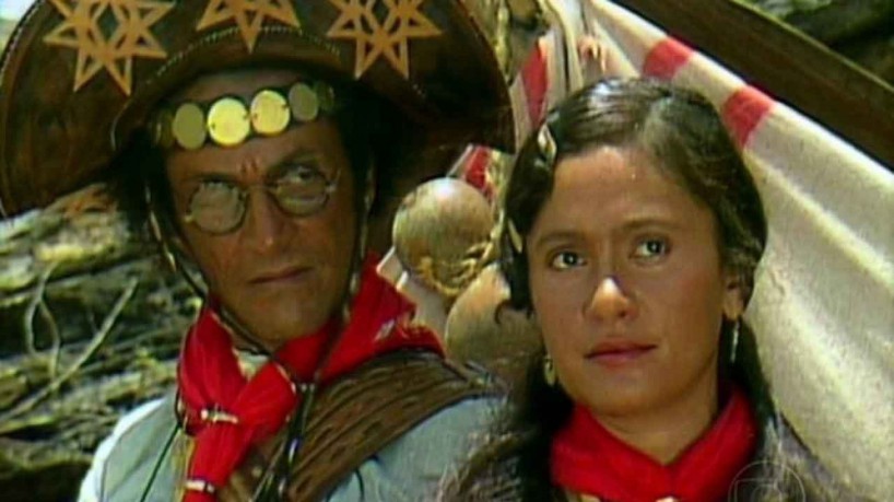 Nelson Xavier  e Tânia Alves protagonizaram a primeira produção sobre a história de Lampião e Maria Bonita na Globo(foto: Reprodução/Tv Globo)