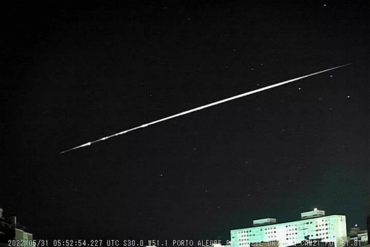 O meteoro foi avistado no céu de Taquara, região metropolitana de Porto Alegre, por 9,9 segundos, o maior tempo em 2022 até o momento