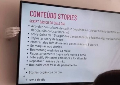 O cronograma de conteúdo revelado por Bianca "Boca rosa" Andrade nos stories foi um dos assuntos mais comentados por internautas; a estratégia causou choque e impressionou profissionais do marketing