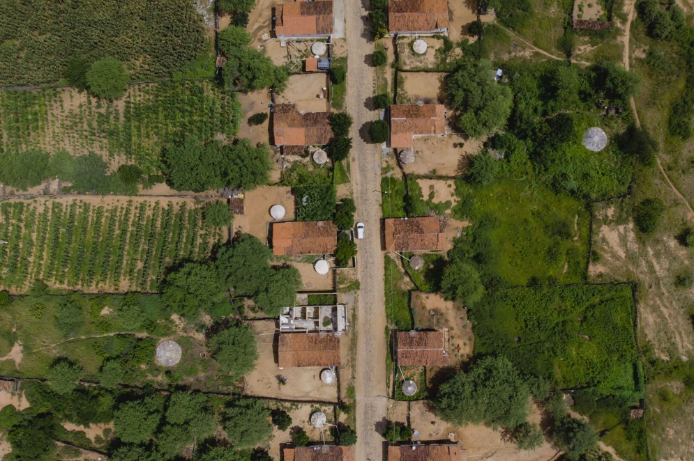 Foto aérea mostra o assentamento de Morrinhos, um dos que serão impactados diretamente caso haja exploração de minérios em Santa Quitéria(Foto: Aurelio Alves)