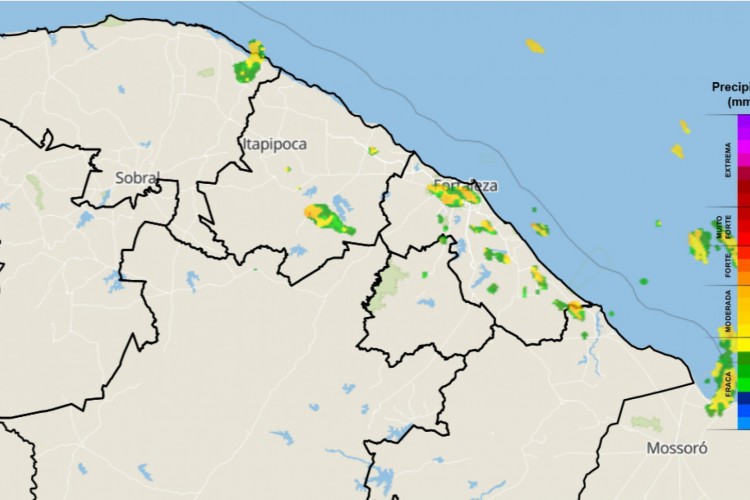 Chuvas na madrugada desta quarta-feira, 29, se concentraram na faixa litorânea do Ceará; Fortaleza e Região Metropolitana registram precipitação no começo da manhã