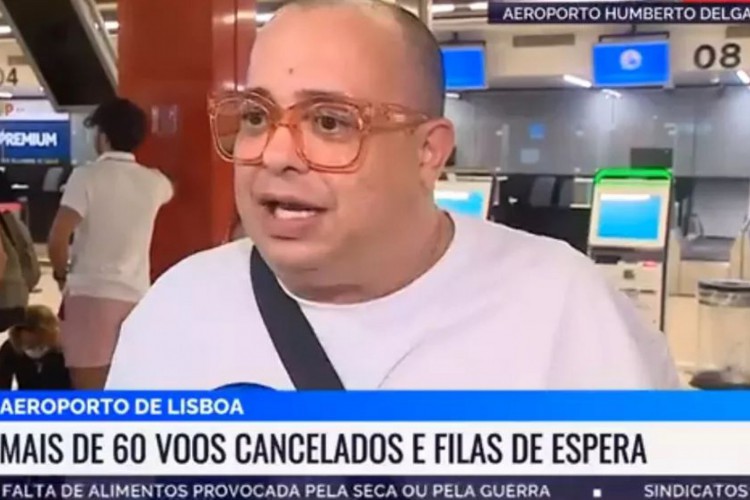 Humorista brasileiro viraliza após entrevista em aeroporto de Lisboa: 'Meu sovaco está fedendo'