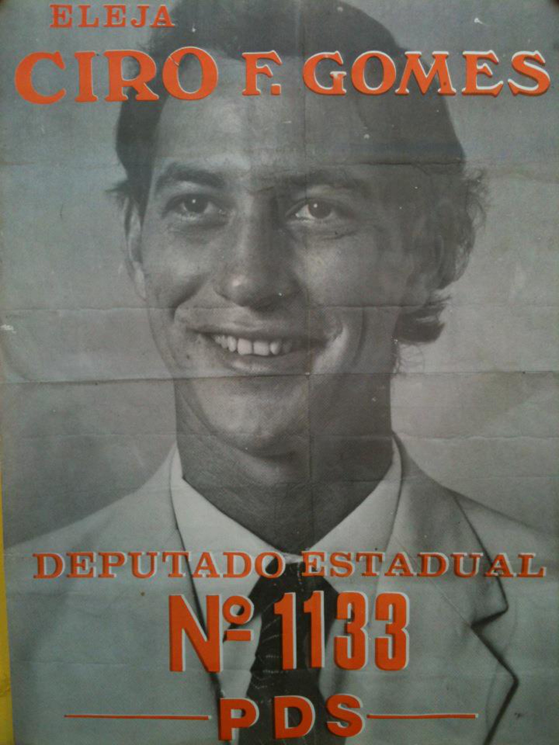 Santinho da campanha de Ciro Gomes a deputado estadual pelo PDS, em 1982(Foto: Reprodução)