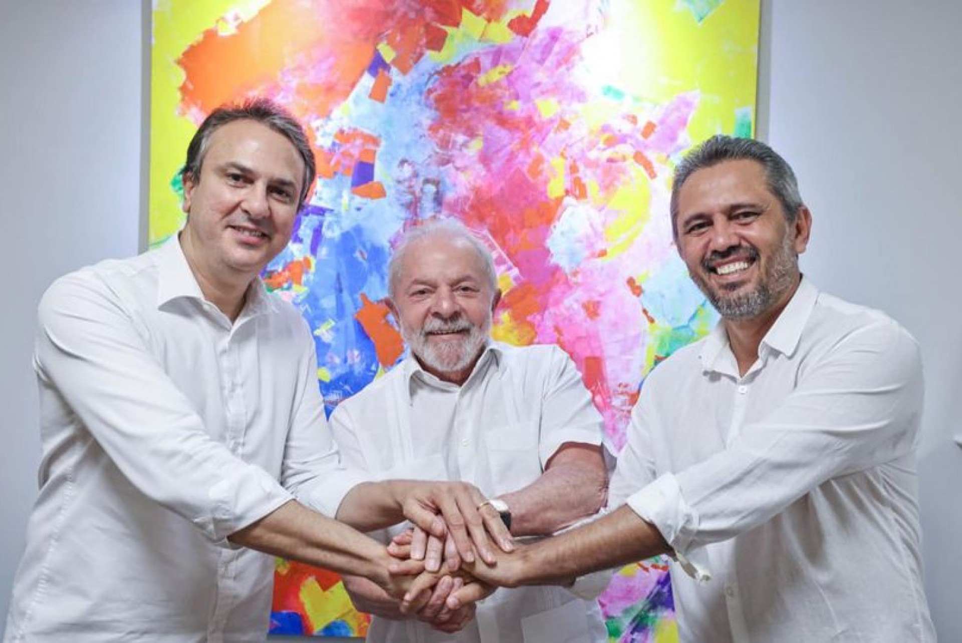 ￼LULA recebe Camilo Santana 
e Elmano de Freitas (Foto: Reprodução / Twitter / Camilo Santana)