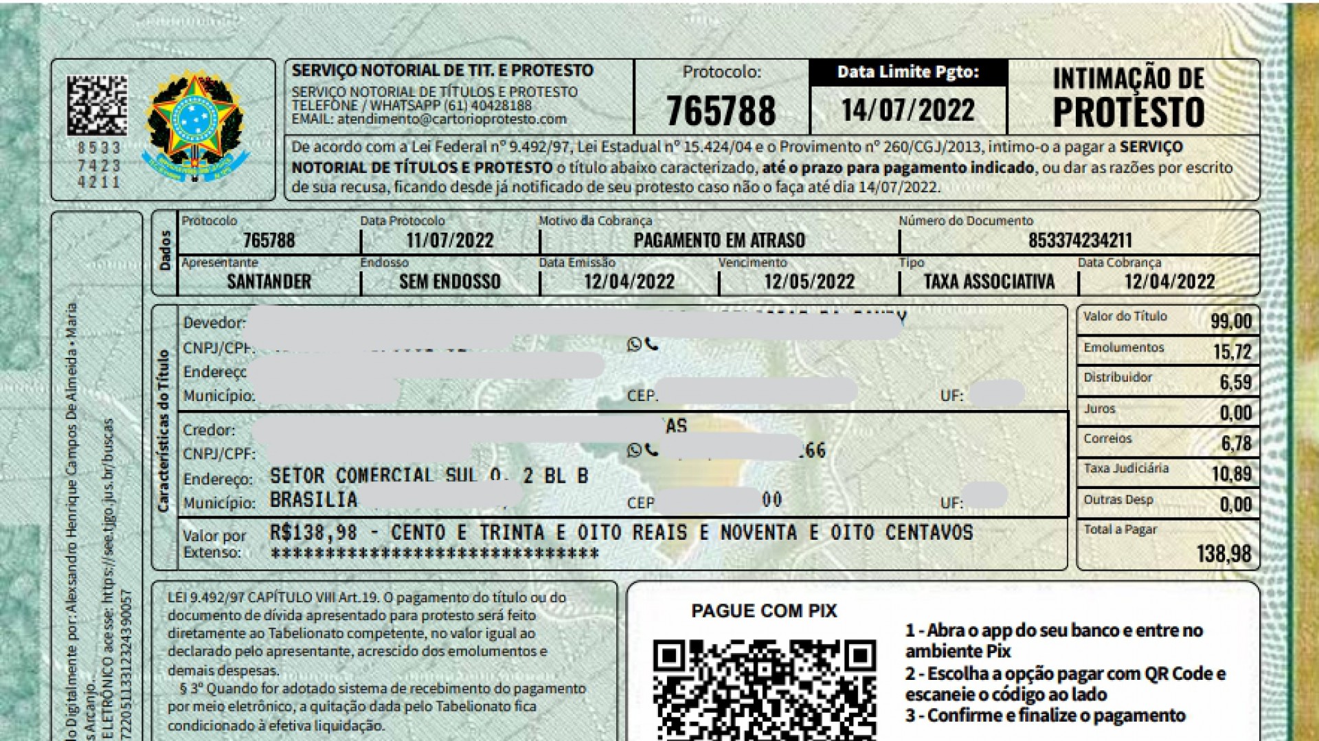 Golpe usa boleto com falso papel timbrado para simular cobrança de protesto; associação recomenda não fazer o pagamento e procurar cartórios municipais em caso de dúvidas