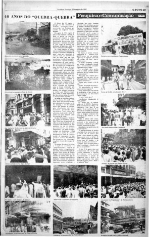 Fac-símile do O POVO de 22 de agosto de 1982, com imagens até então inéditas para o grande público do Quebra-quebra(Foto: DATADOC OPOVO)