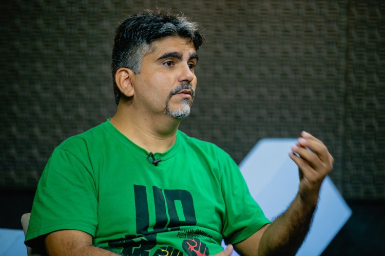 FORTALEZA, CE, BRASIL, 16-08-2022: Serley Leal, Candidato ao governo pe UP, Sabatina no Jogo Politico, com Erico Firmo e Italo Coriolano. (Foto: Aurelio Alves/ O POVO)