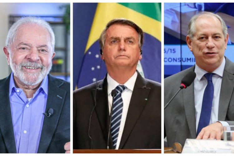 Lula, Jair Bolsonaro e Ciro Gomes.