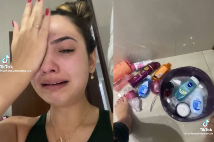 Jovem viraliza após publicar vídeo de produtos de higiene destruídos pelas primas no banho; prejuízo chegou a R$ 700