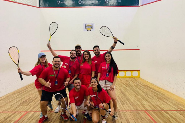 Praticantes do esporte na Academia Cearense de Squash