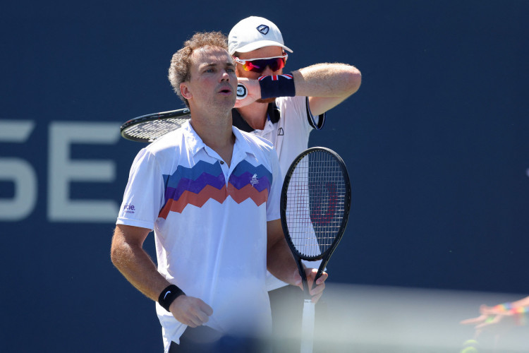 Tenista brasileiro Bruno Soares em jogo de duplas no US Open