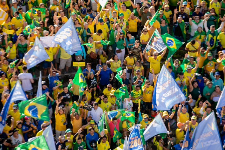 Fotos vista a&eacute;rea na Pra&ccedil;a Portugal, nas manifesta&ccedil;&otilde;es pr&oacute;-bolsonaro do 7 de setembro.