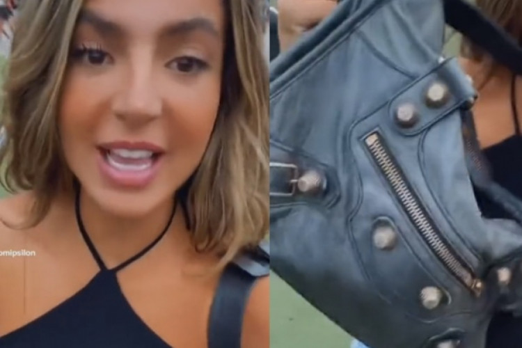 Uma mulher foi impedida de entrar no Rock in Rio por causa de um espelho, acessório de uma bolsa da marca de luxo Balenciaga, no último domingo, 5