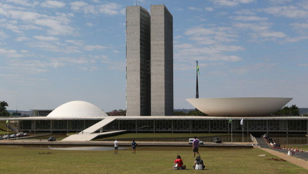 Palácio do Congresso Nacional na Esplanada dos Ministérios em Brasília