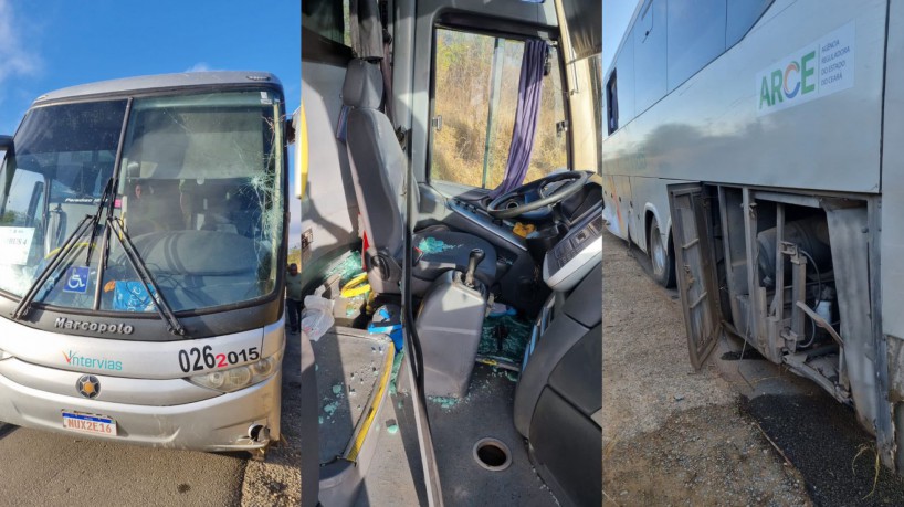 Ônibus da delegação do Ceará se envolve em acidente na BR-116 (foto: A...