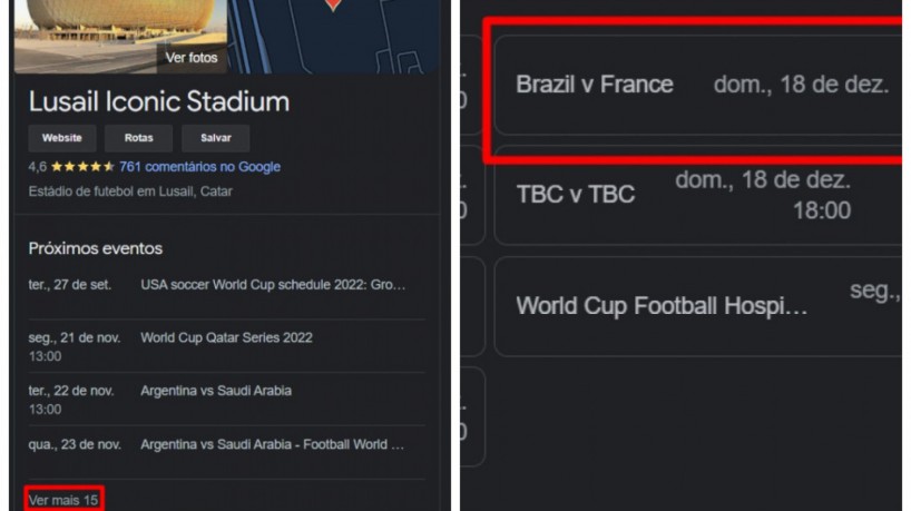 Google choca ao anunciar final da Copa do Mundo 2022