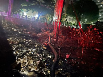 Espaço após incêndio ter sido controlado