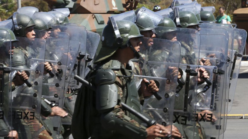 Comemorações do Dia do Soldado, no Quartel-General do Exército, em Brasília, com presença do então presidente Jair Bolsonaro