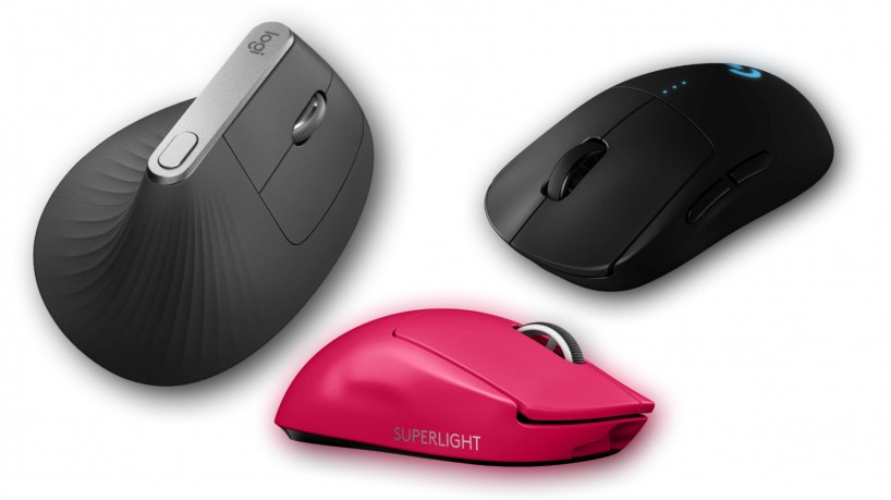 Logitech tem como concorrentes ao MX Master 3S o MX Vertical (esquerda), G Pro Wireless (direita) e G Pro X Superlight (centro)