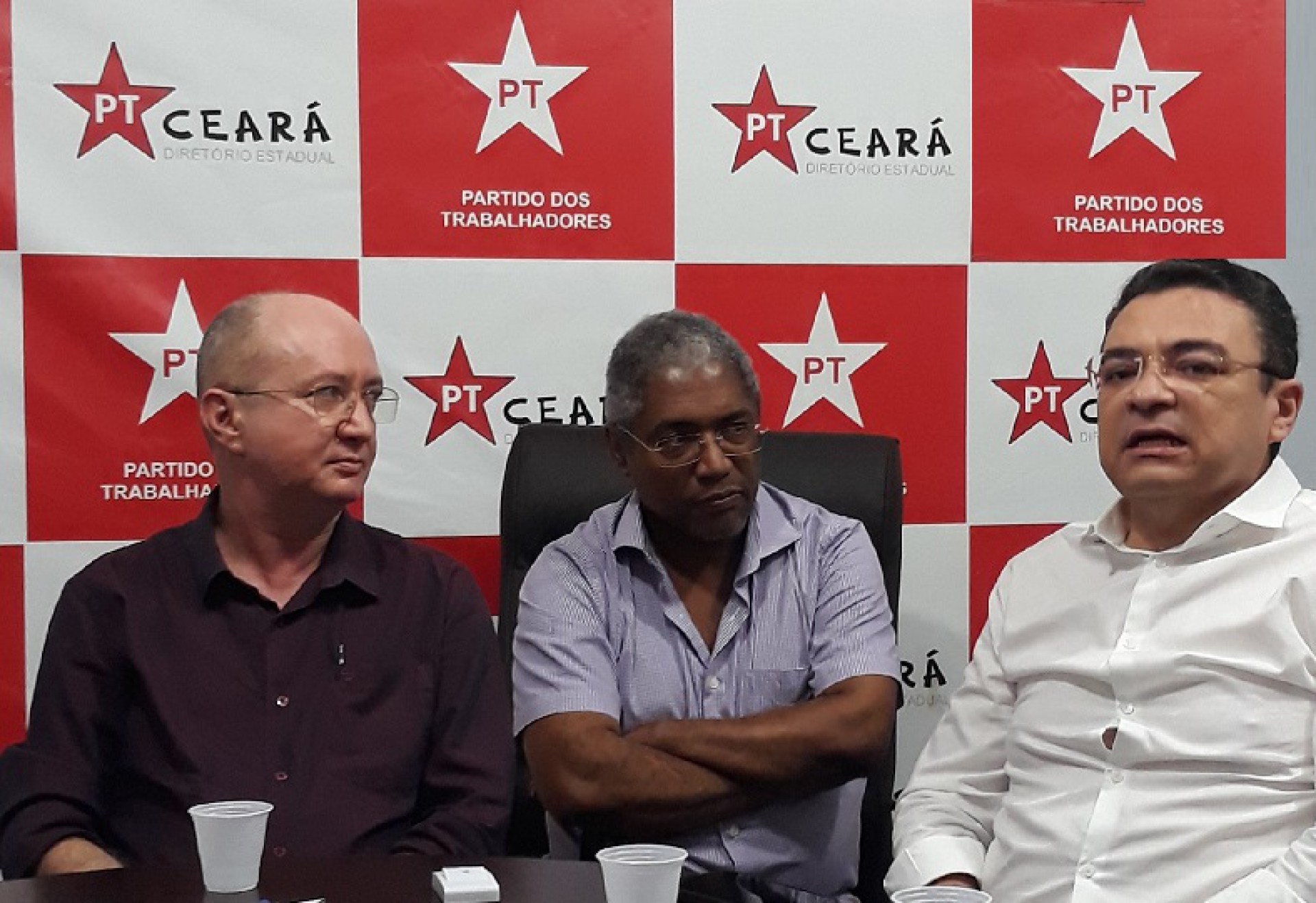 Presidente estadual do Agir, Carlos Kléber, esteve com o presidente do PT no Ceará, Antonio Filho, o Conin, e com o articulador político Waldemir Catanho (Foto: DIVULGAÇÃO)