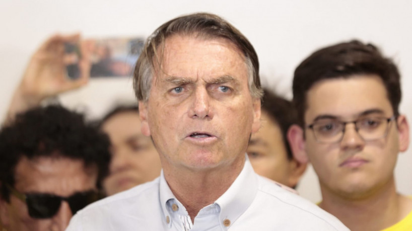 Bolsonaro durante coletiva de imprensa em Fortaleza.(foto: Aurélio Alves/O POVO)