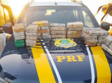 Ação da PRF e da PM apreendeu 44,5 quilos de cocaína pronta para uso e 24,6 quilos de pasta base 