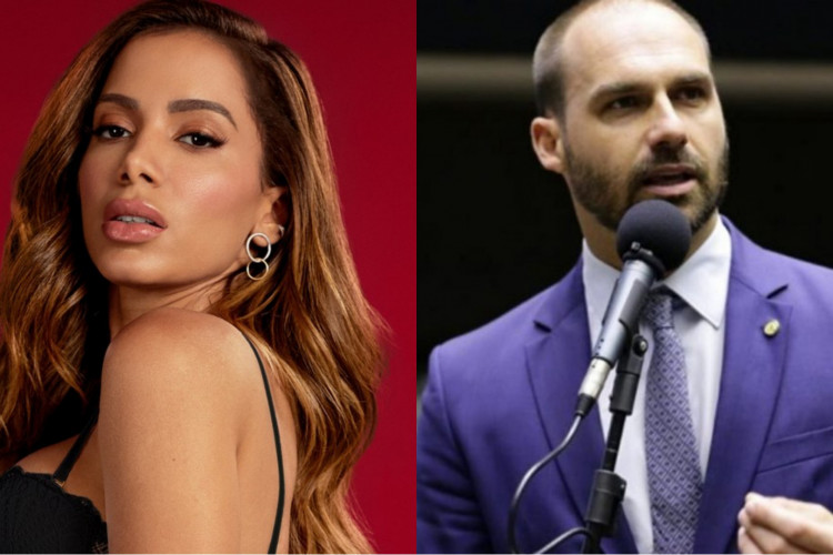 A cantora Anitta respondeu publicação do deputado federal Eduardo Bolsonaro (PL) nas redes sociais