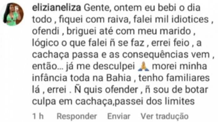Pedido de desculpas de Eliziane Santos Neves, que publicou v&iacute;deo xingando nordestinos ap&oacute;s resultado das elei&ccedil;&otilde;es de 2022
